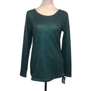 ideology Long Sleeve Pullover Sweater Green Sz XS Green Black